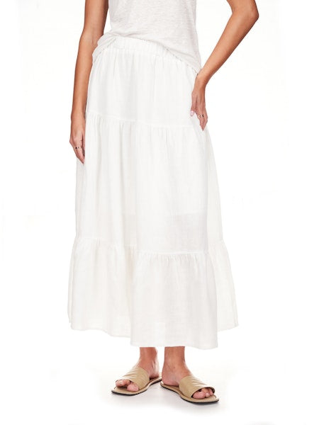 Poplin Maxi Skirt- White