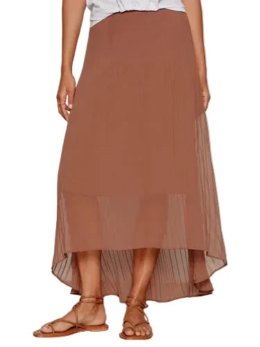 Meant To Be Pleated Midi Skirt- Mud Bath