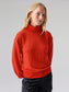 Ruched Sleeve Turtleneck Sweater