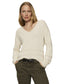 Classic V Neck Sweater- Chalk