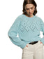 Femme Openwork Sweater- Aquamarine