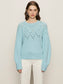 Femme Openwork Sweater- Aquamarine
