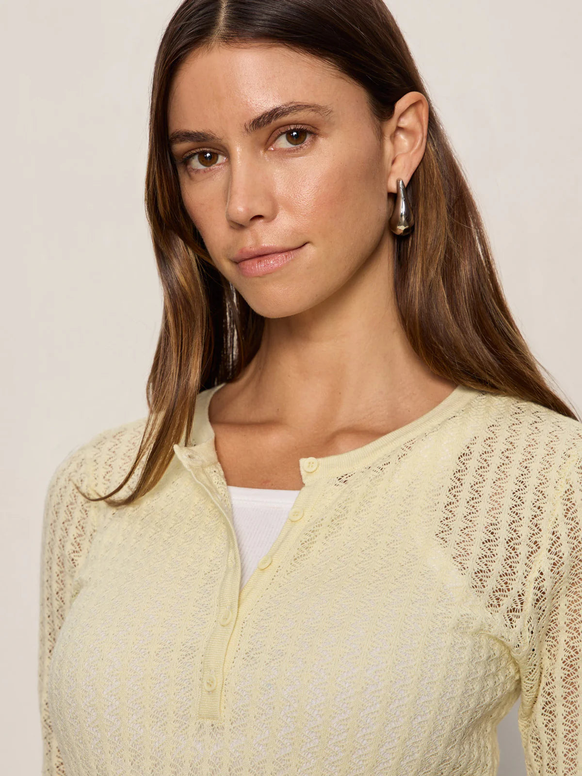 Going Places Pointelle Sweater- Lemon Drop
