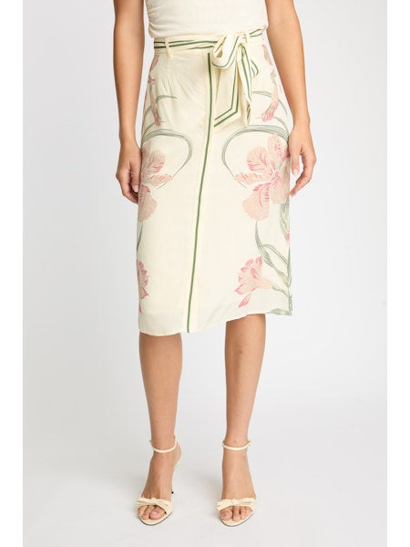 Claudette Midi Skirt- Stippled Iris