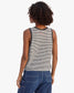 Camp Fit Striped Tank- Black/White