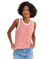 Camp Fit Striped Tank- Poppy