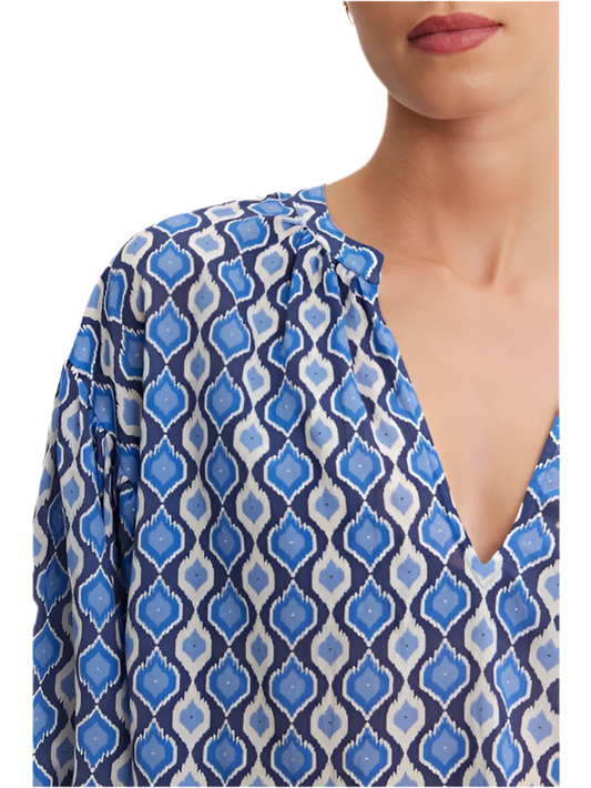 Keren Printed Top- Blue