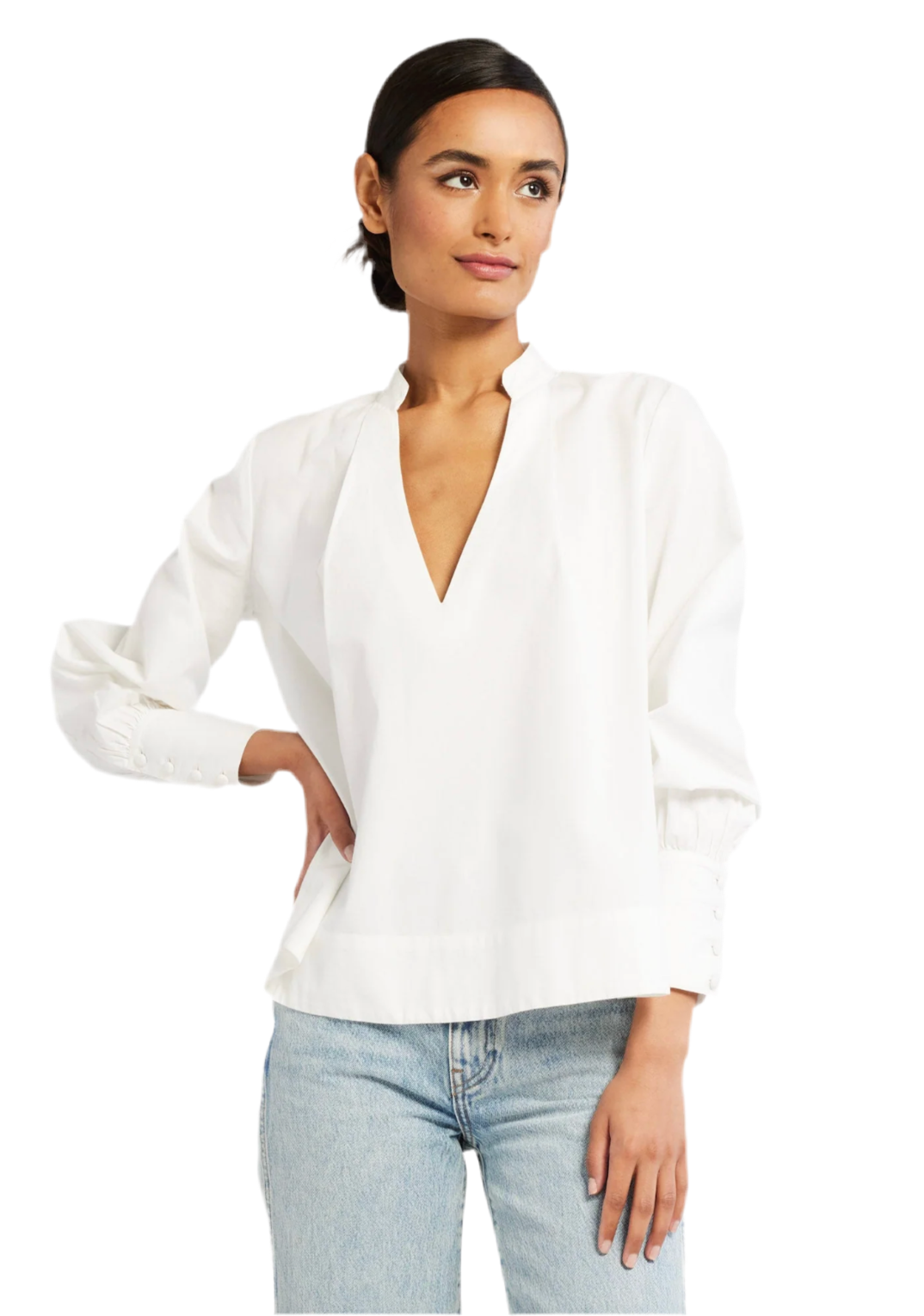 Freya V Neck Top- White