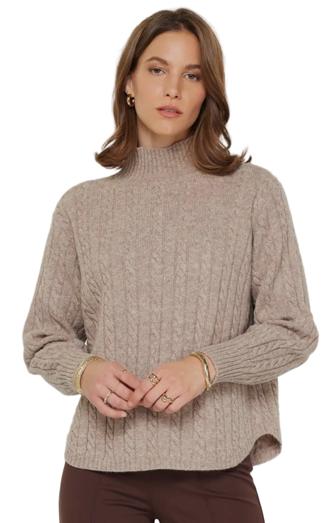 Mock neck cable knit Sweatet