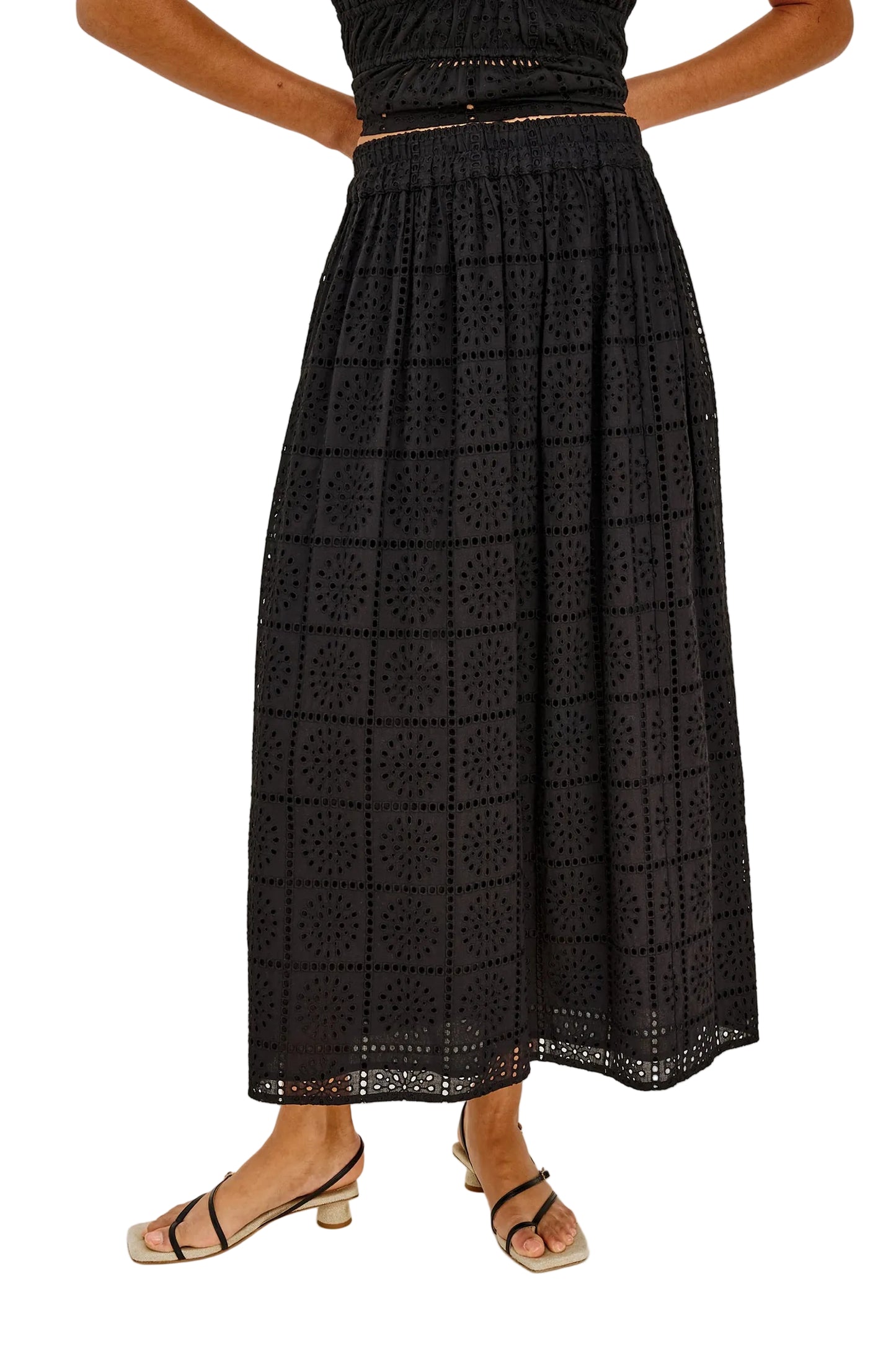 Dax Eyelet Skirt- Black