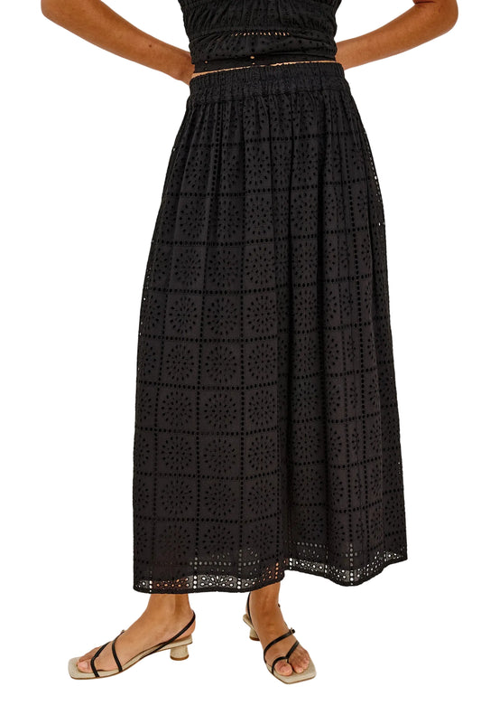 Dax Eyelet Skirt- Black
