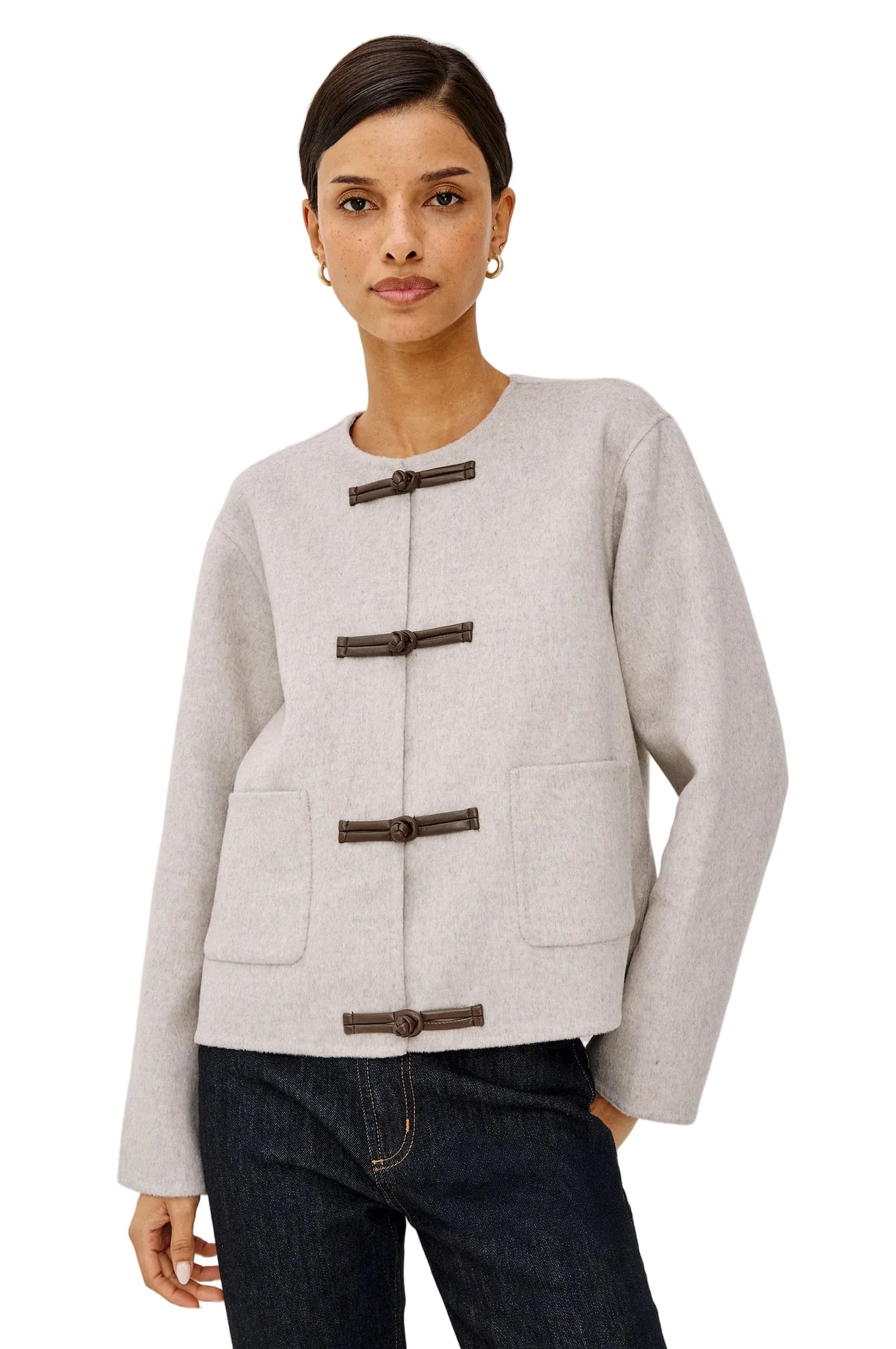 Deidre Toggle Jacket- Heather Oat