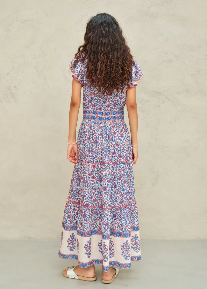 Della Maxi Dress- Blue/Pink