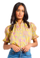 Marnie Puff Short Sleeve Top- Citron Floral