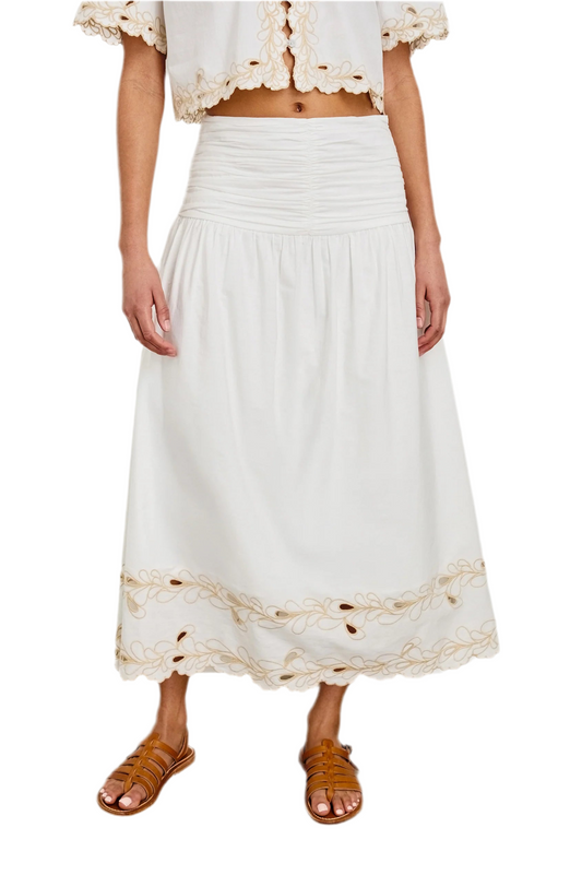 Sol Midi Skirt- White
