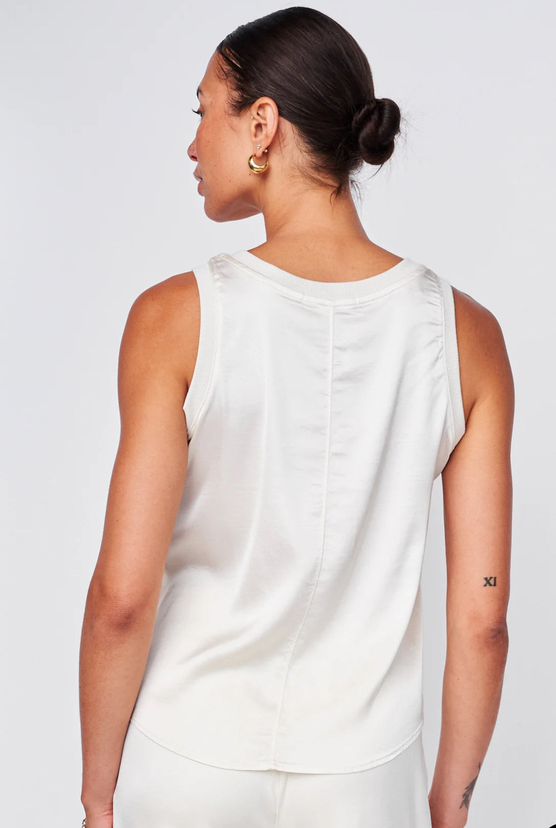 Cosmo Satin Sleeveless Top- Cream