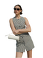Gingham Button Down Mini Dress- Black