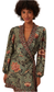 Arabeque Floral Green Long Sleeve Mini Dress