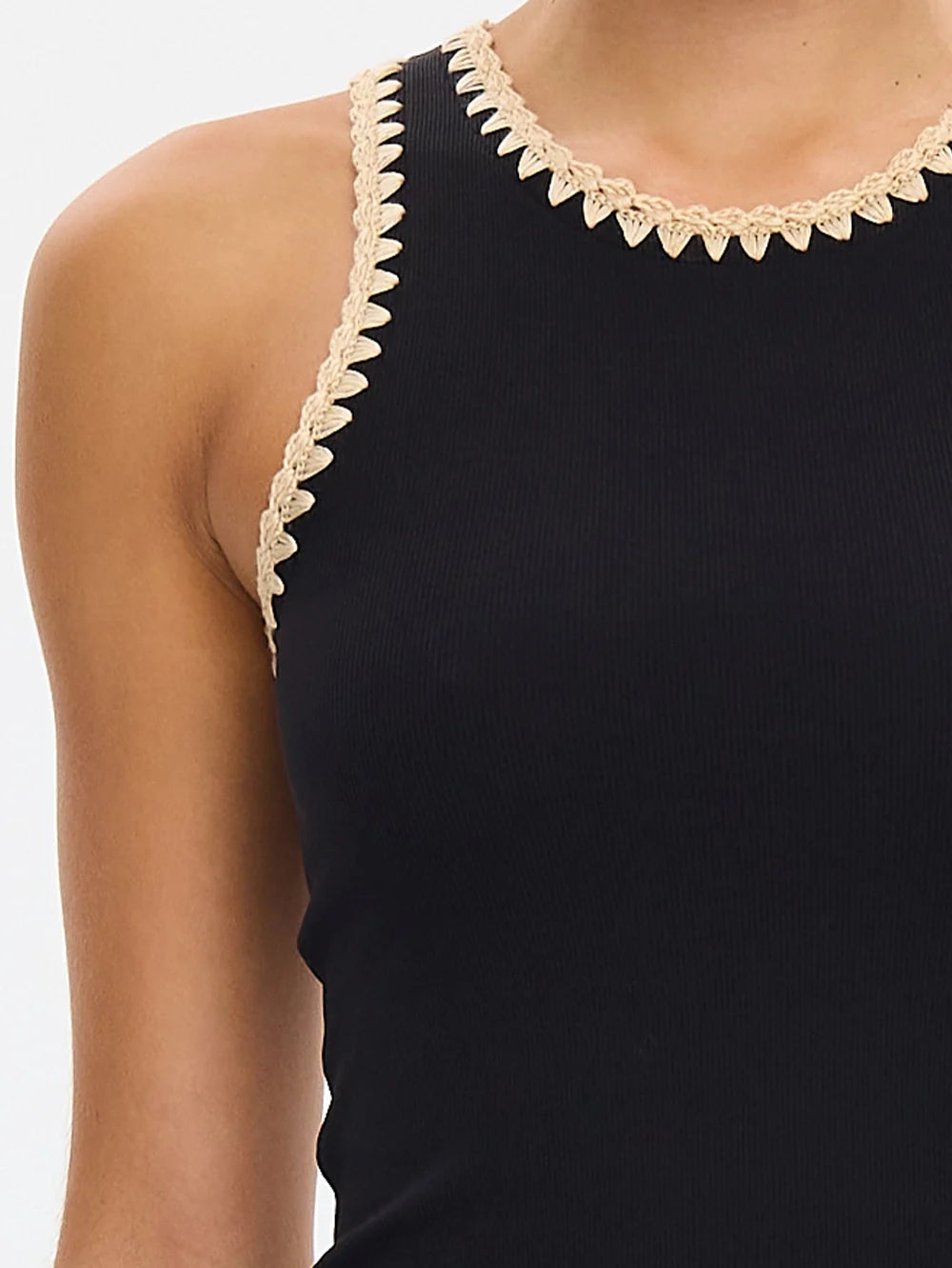 Tallulah Spliced Tank- Black/Cream
