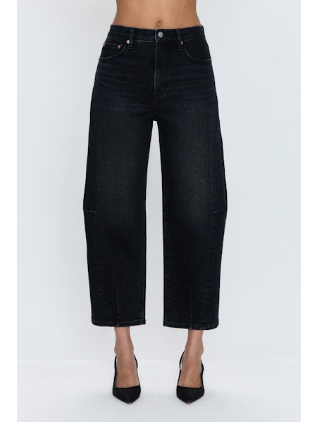 Eli High Rise Barrel Jean- Dark Midnight