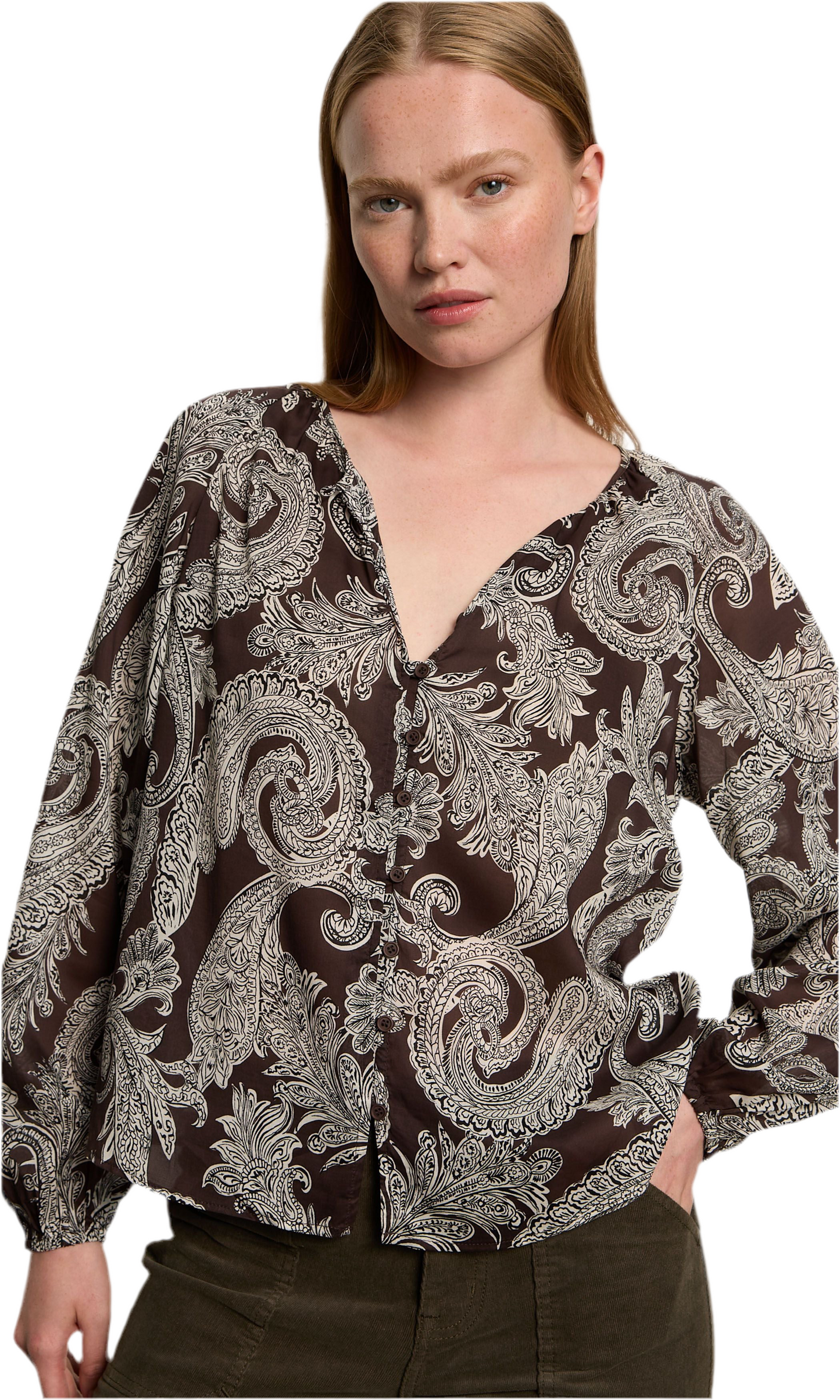Paisley Blouson Blouse- Mineral Paisley