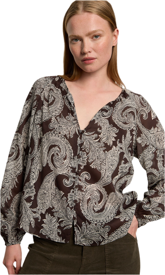 Paisley Blouson Blouse- Mineral Paisley