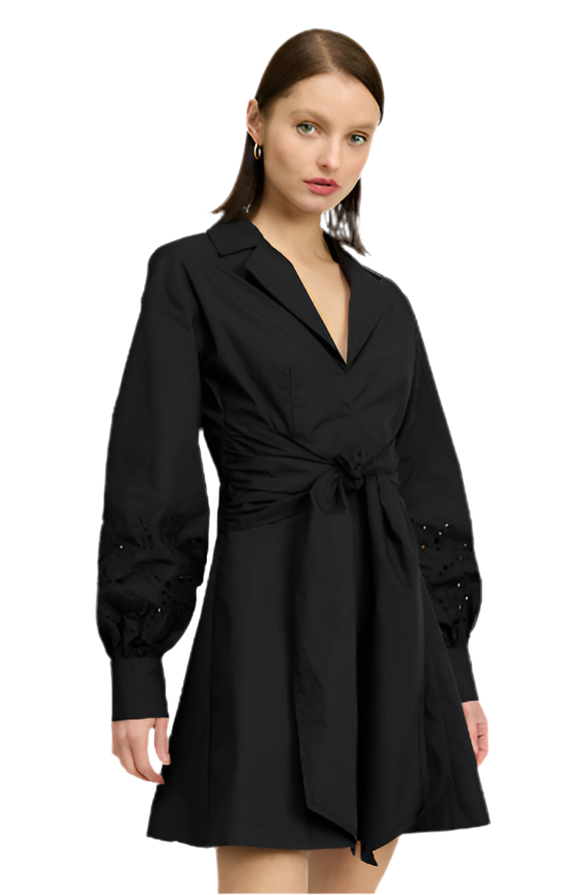 Benedetta Shirt Dress- Black