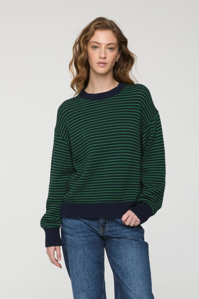 Aura Relaxed Sweater- Mid Green