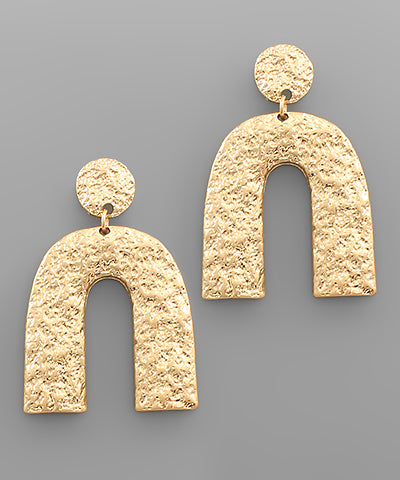 Textured Arch Earrings- Gold