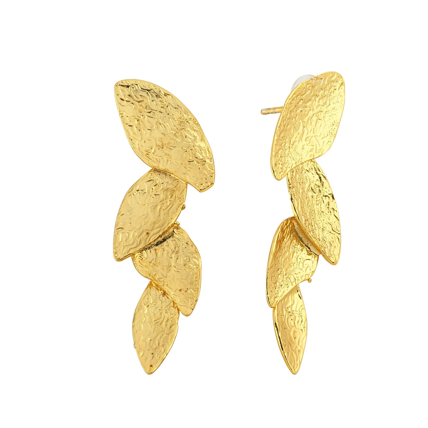 Hedra Leaf Drop Earring- Gold