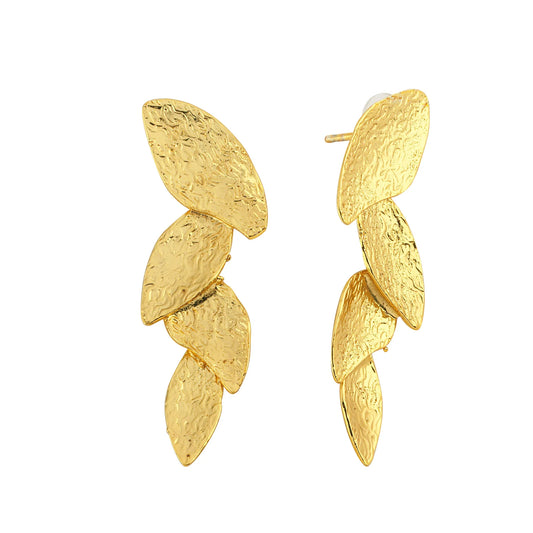 Hedra Leaf Drop Earring- Gold