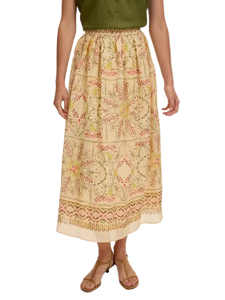 Cachet Printed Midi Skirt