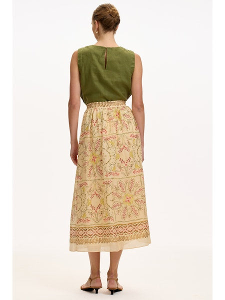 Cachet Printed Midi Skirt