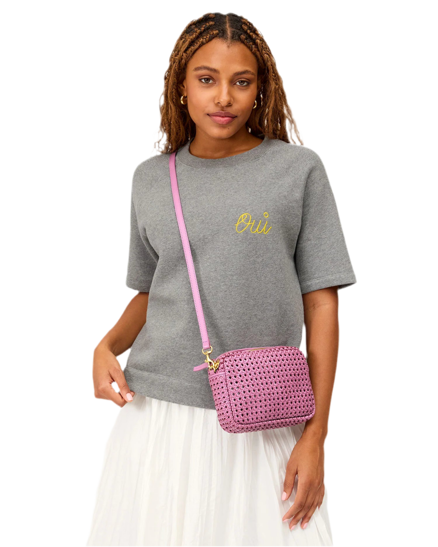 Midi Sac Rattan Crossbody- Lavender