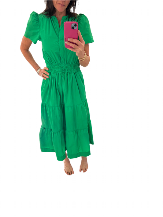 Poplin Tiered Maxi- Green