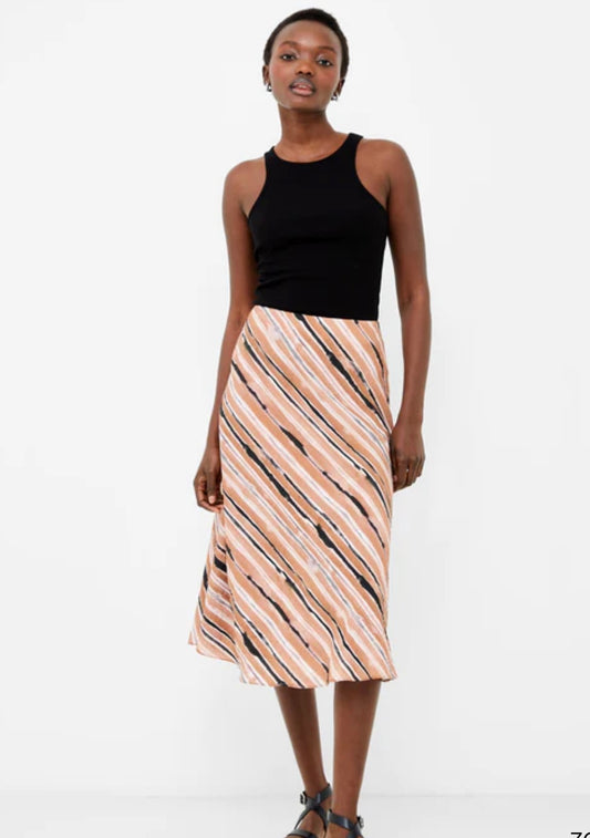 Gaia Flavia Textured Skirt- Mocha Mousse