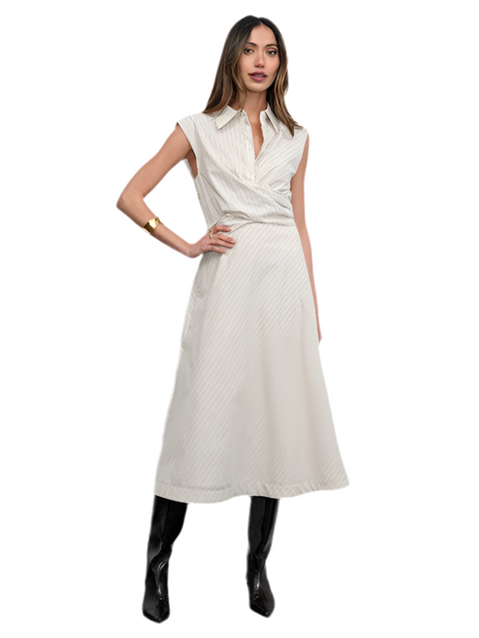 Lorena Stripe Shirt Midi Dress