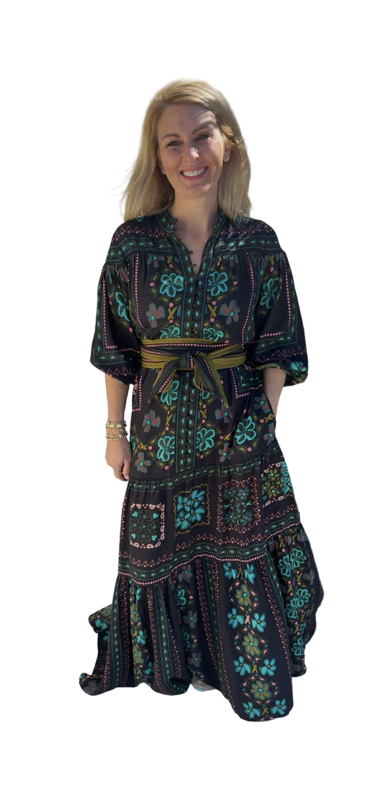 Taylor Dress- Floral Tile