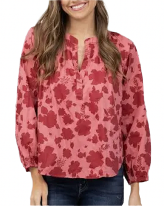 Jolie Floral Blouse- Pink