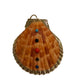 Large Gold fill Scallop Seashell Pendant: turquoise, gemstone, genuine, Shell