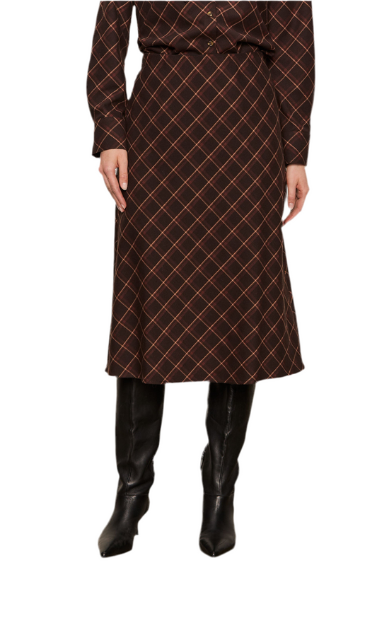 Autumn Plaid Skirt- Cocoa Plaid