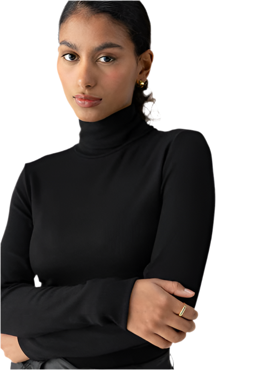 Essential Turtleneck- Black