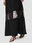 Quinn Crepe Lace Maxi Dress- Black