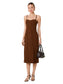 Sonja Suede Midi Dress- Brown