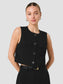 Harry Sleeveless Boxy Top- Black