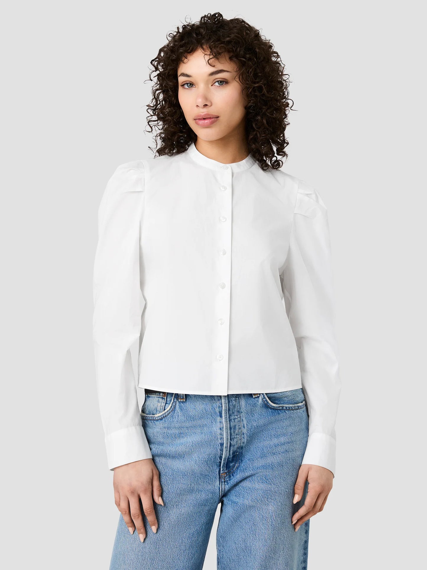 Cambria Puff Sleeve Shirt- White
