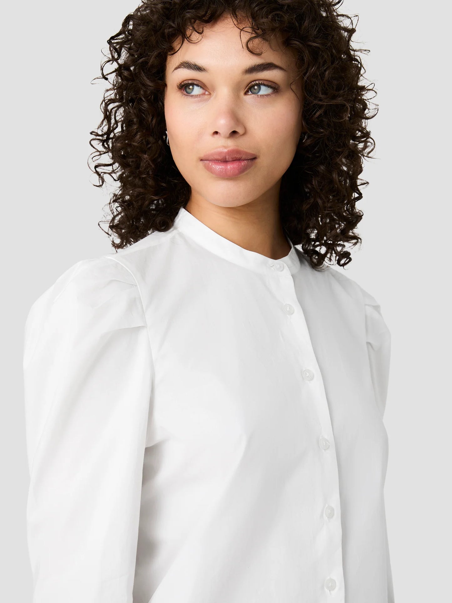 Cambria Puff Sleeve Shirt- White