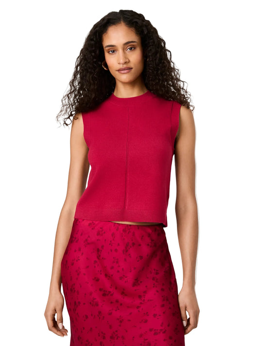 Babysoft Crewneck Sleeveless Top- Rose