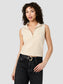 Marley Half Zip Rib Vest- Oatmeal