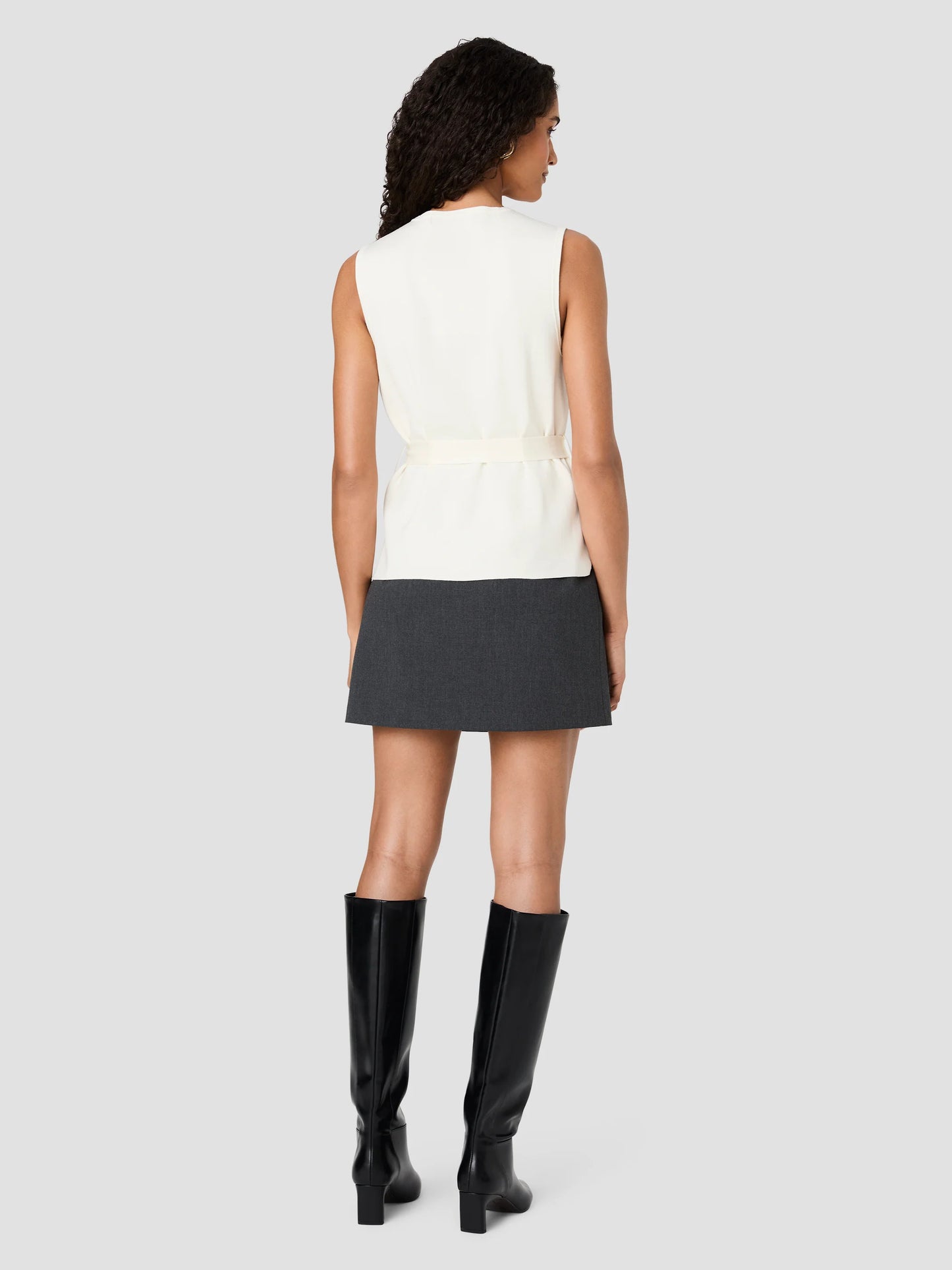 Maxime Knit Sleeveless Wrap Top- Cream